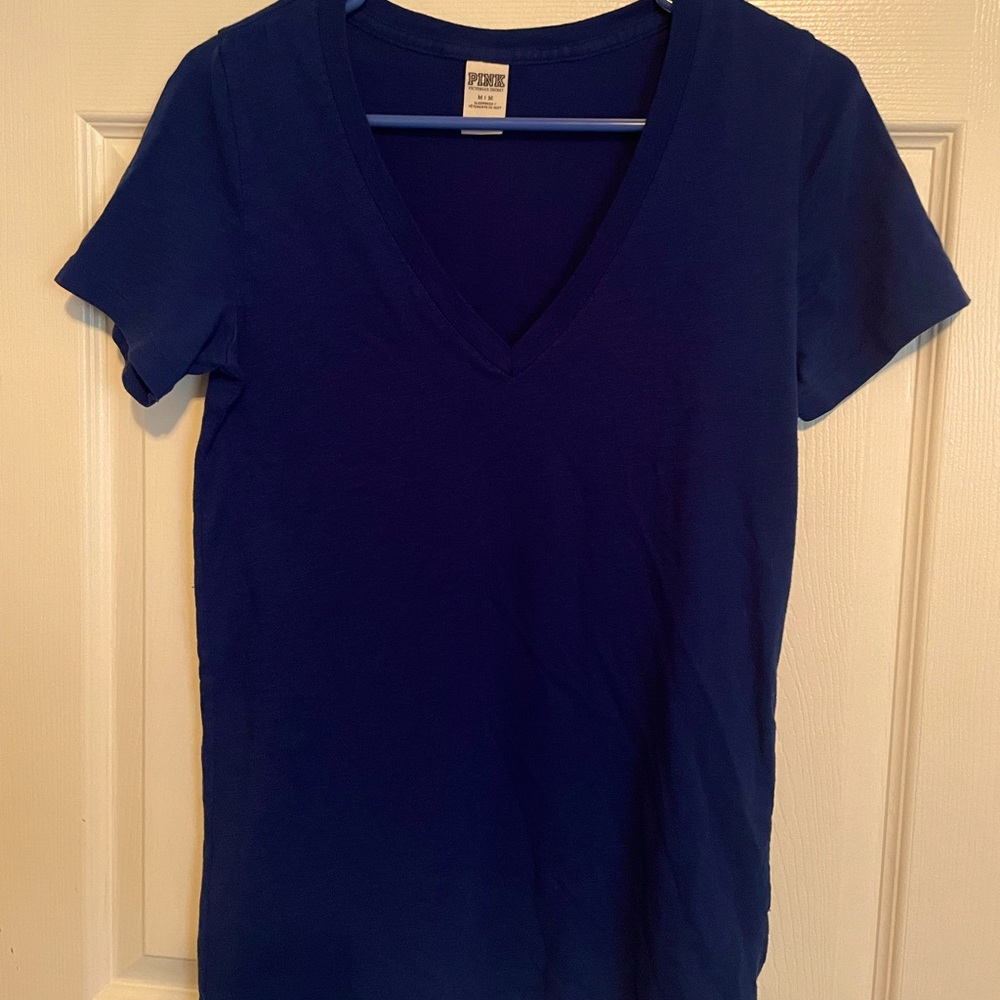 PINK Victoria’s Secret Dark Blue V-neck Sleepwear Tee. Size Medium.